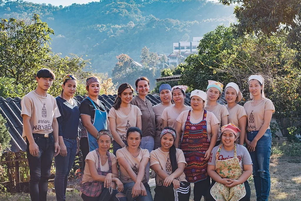 The SuperBee team in front of the mountains of Northern Thailand