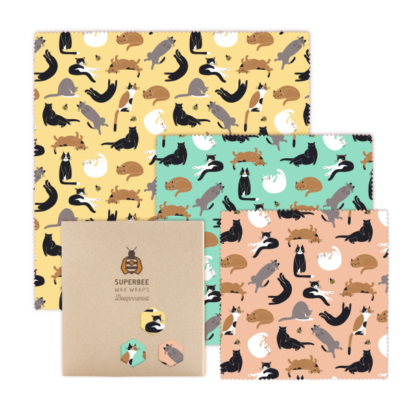 Bienenwachstücher Beeginner-Set Cats