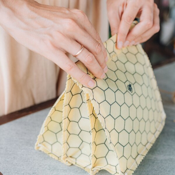 Waxed Lunch Bags with 3 compartments